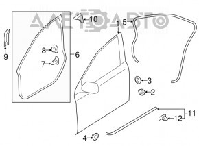 Ușa goală din față dreapta pentru Subaru Legacy 15-19, roșie H2Q, fabricată, cu o îndoitură.