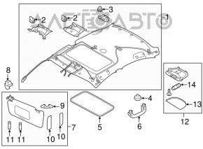 Acoperirea plafonului Subaru Legacy 15-19 gri fără geam panoramic, zgârieturi, pete, necesită curățare.