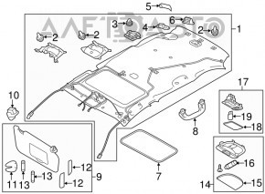 Manerul plafonului din față stânga Subaru Impreza 4d 17- GK