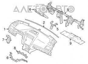 Panoul frontal fără AIRBAG pentru Subaru Legacy 15-19, negru.