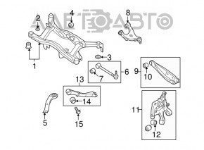 Maneta transversală spate stânga pentru Subaru Legacy 15-19 este crăpată.