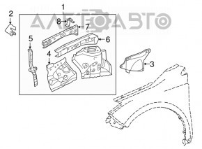 Panoul frontal stânga Toyota Avalon 13-18 argintiu cu stâlp central, fără longar, ușor lovit.