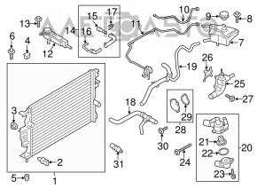 Corpul termostatului Ford Escape MK3 13-16 2.0T nou OEM original