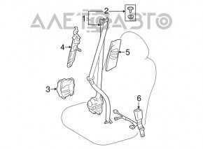 Centura de siguranță pentru pasageri Lexus RX350 RX450h 16-22, neagră, ruptă, îndoită, zgâriată pe capac, fără capac.