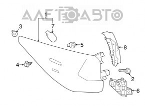 Suportul pentru bara de protecție față dreapta pentru Lexus RX350 RX450h 16-22, nou, neoriginal.