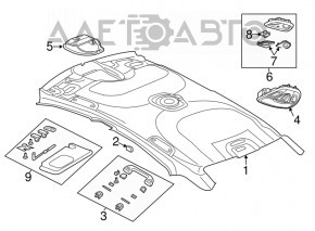 Acoperirea tavanului Dodge Dart 13-16 gri pentru trapa