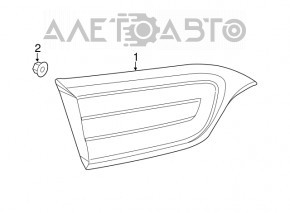 Lampa interioară pentru capacul portbagajului dreapta Jeep Cherokee KL 14-18, piesă de schimb defectă.