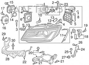 Suportul farului stâng față pentru Audi Q5 8R 09-17, nou, neoriginal