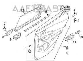 Capacul usii card spate dreapta Hyundai Santa FE Sport 13-18 negru cu insertie gri zgariata