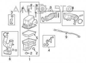 Conductă de aer cu colector de gunoi pentru Jeep Cherokee KL 14-18 3.2, ruptă fixare