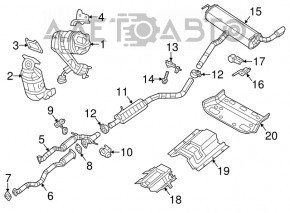 Катализатор задний Jeep Cherokee KL 14-18 3.2