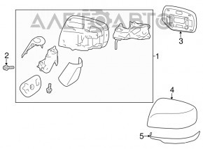 Oglindă laterală stângă Subaru Forester 14-18 SJ, 9 pini, iluminare, încălzire, auto-întunecare, alb