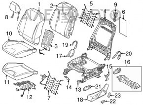 Водительское сидение Ford Focus mk3 15-18 рест, без airbag, тряпка серое