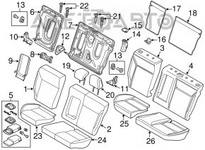 Rândul din spate al scaunelor, al doilea rând Ford Focus mk3 15-18 restilizat, material textil negru, de curățat chimic.