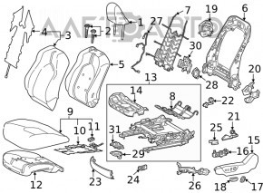 Водительское сидение Toyota Camry v70 18-20 с airbag, электро, кожа серое, под химчистку