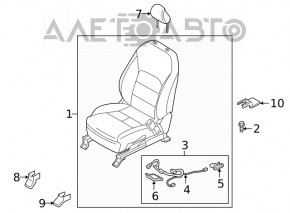 Пассажирское сидение Infiniti QX50 19- с airbag, электро, подогрев, кожа черн