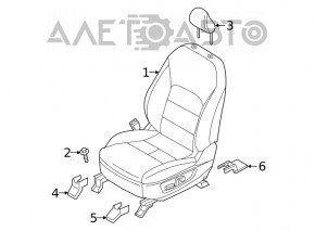 Водительское сидение Infiniti QX50 19- с airbag, электро, подогрев, кожа черн