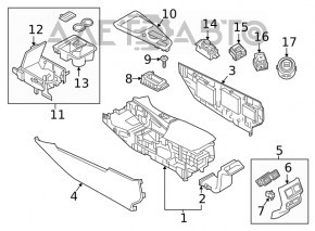 Joystick-ul consolei centrale Infiniti QX50 19 - tip 1