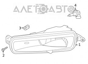 Farul de ceață stânga pentru Ford Focus mk3 15-18 restilizat.