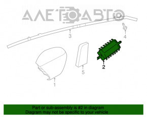 Airbag-ul de pasager din bordul Nissan Pathfinder 13-20 tip 2, ruginit.