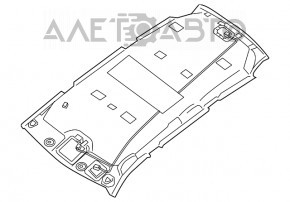 Acoperirea tavanului Nissan Pathfinder 13-20 gri fără geam panoramic, rupt, necesită curățare.