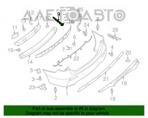 Suportul drept al barei spate Nissan Pathfinder 13-20 are ghidaje rupte.