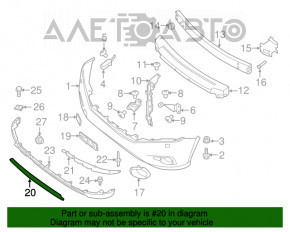 Moldura bara fata inferioara Nissan Pathfinder 13-16, cromata, suportul este rupt