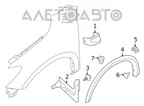 Брызговик передний правый Nissan Pathfinder 13-20