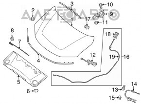 Опора упор капота Nissan Pathfinder 13-20 OEM