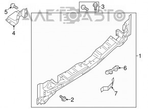 Panoul din spate al Nissan Pathfinder 13-20 alb.