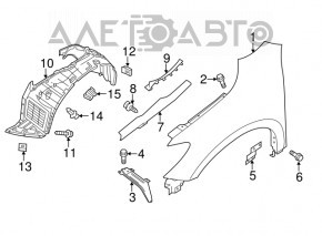 Garnitura stergatorului de parbriz stanga Nissan Pathfinder 13-20 are doua cleme rupte