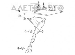 Capac spate stânga spate Chrysler 200 15-17 negru