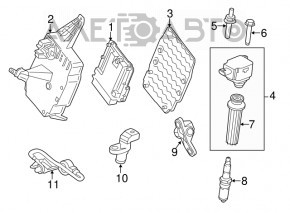 Кронштейн блока ECU Ford Escape MK3 13-16 сломано крепление