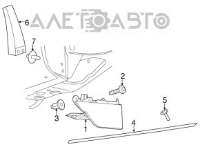 Capacul stâlpului central exterior dreapta VW Jetta 11-18 SUA plastic