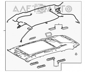 Acoperirea tavanului pentru Toyota Highlander 14-16, bej, sub panoramă, pentru curățare.