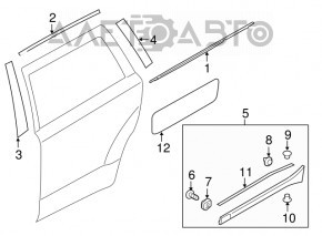 Накладка двери нижняя задняя левая Subaru Outback 15-19 потёрта