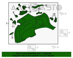 Обшивка арки левая Subaru Outback 15-19 черн царапины