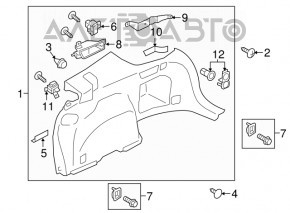 Capacul arcului stâng Subaru Outback 15-19 negru fără capac, zgârieturi