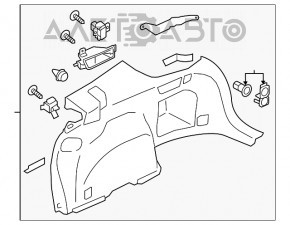 Capacul arcului drept Subaru Outback 15-19 negru, subwoofer, Harman Kardon, tăiat, uzat