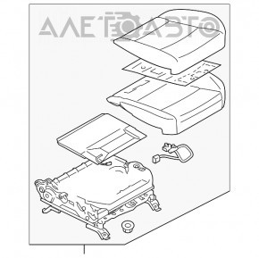 Scaun de pasager pentru Subaru Outback 15-19 cu airbag, manual, piele bej.