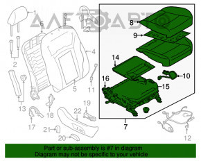 Scaun pasager Subaru Outback 15-19 cu airbag, electric, piele, negru.