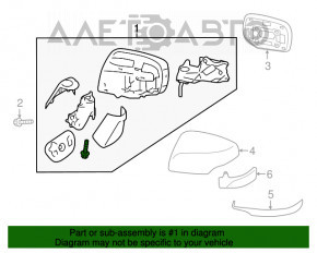 Oglindă laterală dreapta Subaru Outback 15-19 BSM, semnalizator, încălzire, albastru