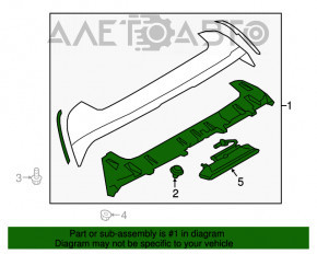 Spoilerul portbagajului pentru Subaru Outback 15-19 cu sistem de prindere rupt.