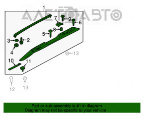 Balustrade longitudinale Subaru Outback 15-19