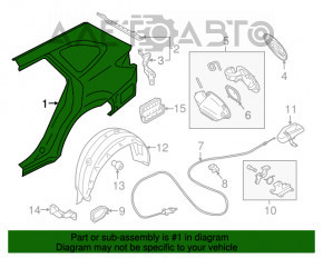 Aripa spate stânga Subaru Outback 15-19, culoare aurie