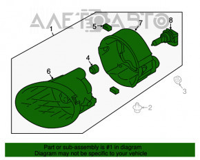 Farul de ceață stânga pentru Subaru Outback 15-19, nou, original OEM