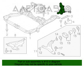 Capacul frontal stânga Subaru Outback 15-19 ruginit.