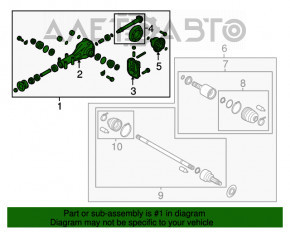 Diferențialul spate redus al Subaru Outback 15-19 103k