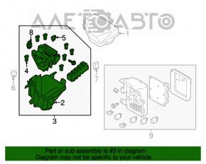 Blocul de siguranțe sub capotă pentru Subaru Outback 15-19