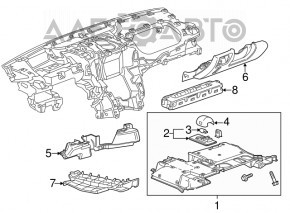 Накладка колени водителя Cadillac ATS 13- серая